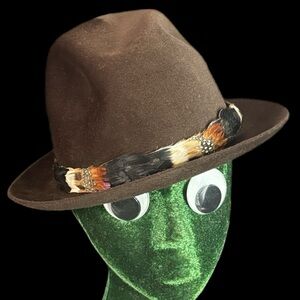 Vintage Biltmore Gold Pheasant Brown Velour Hat